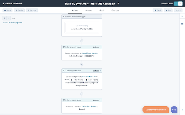 Twilio mass sms wf