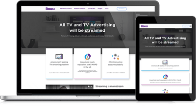 Great Website Design Helps Roku Clients Understand Their Advertising Service Offerings