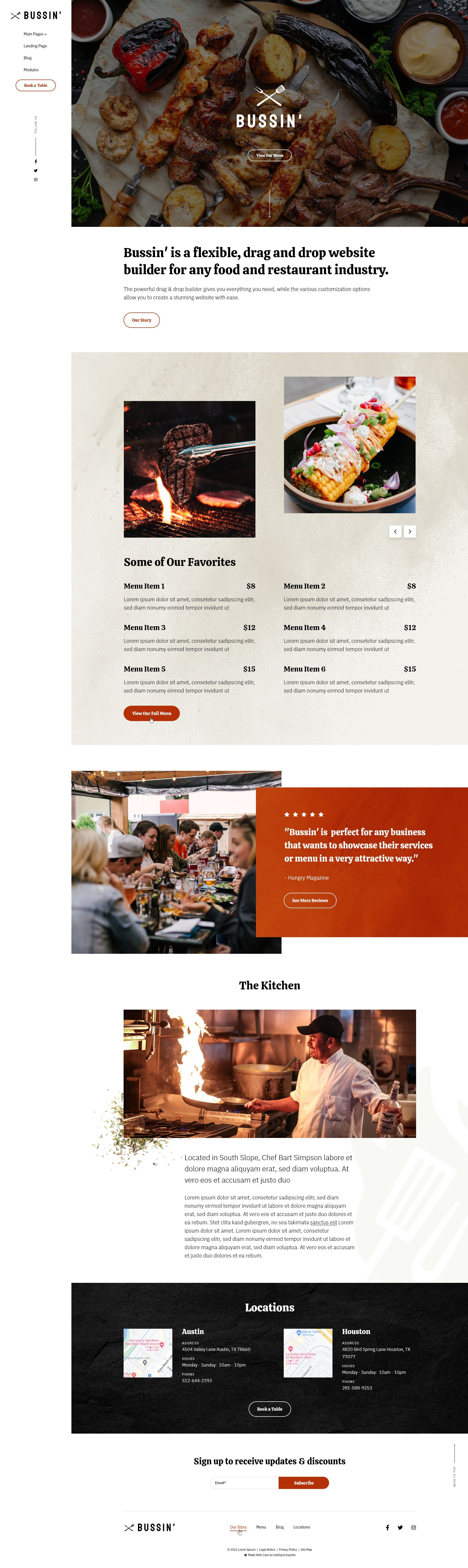 Customize your site with 29 drag-and-drop modules